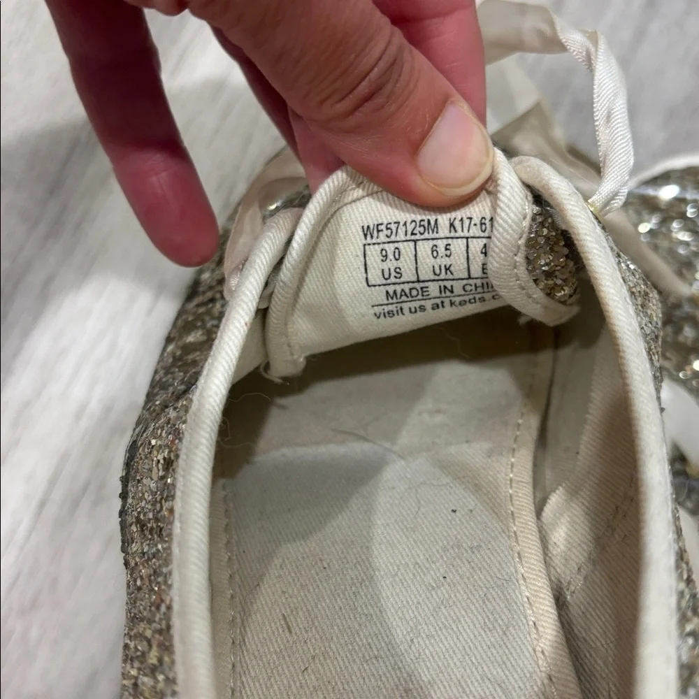Keds Kate Spade New York  Silver Glitter Sneakers 9